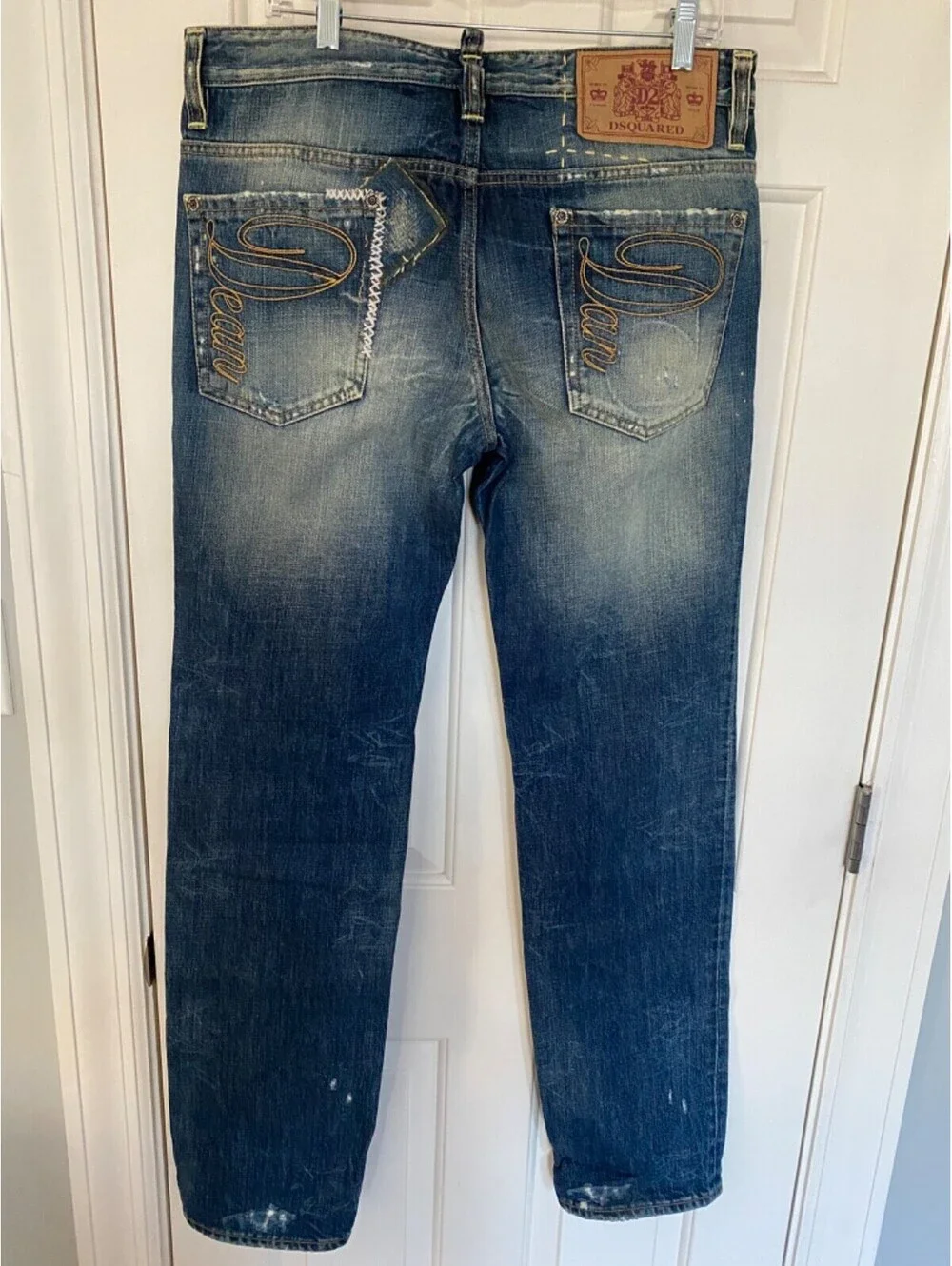 Dsquared2 Paint Splashed Distressed Denim Jeans Men`s IT 50 US 36 Holes Patches